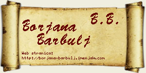 Borjana Barbulj vizit kartica